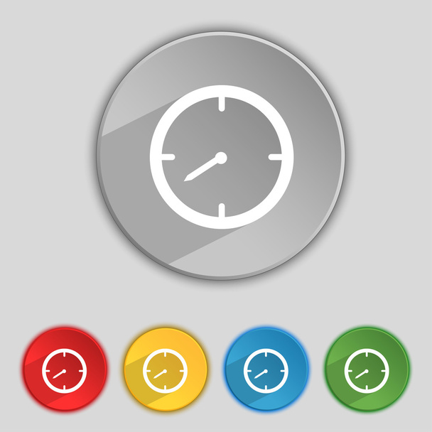 Timer sign icon. Stopwatch symbol. Set of colourful buttons. Vector - Vector, imagen