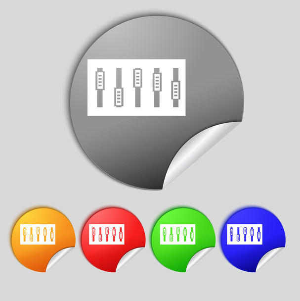 Dj console mix handles and button icon symbol. Современный дизайн с пространством для Вашего текстового вектора
 - Вектор,изображение