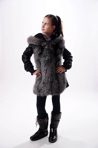 Girl in a fur coat - Zdjęcie, obraz