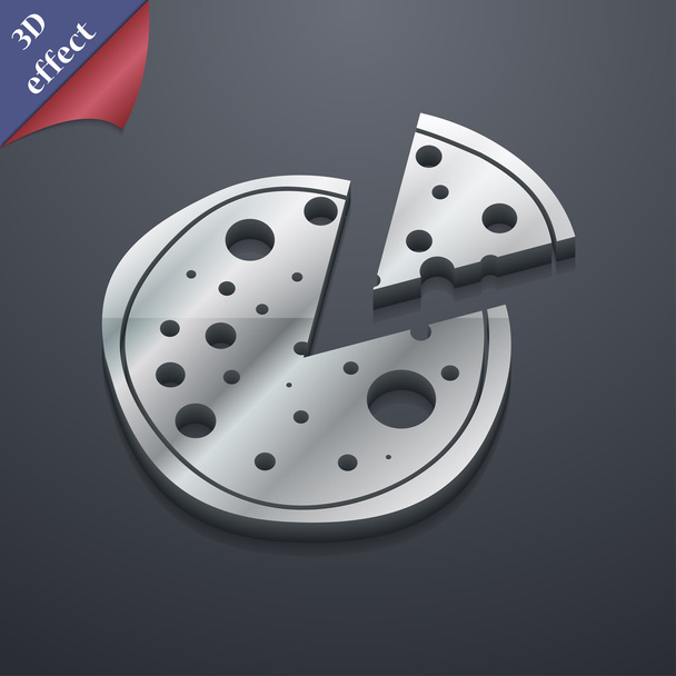 Pizza icon symbol. 3D style. Trendy, modern design with space for your text Vector - Διάνυσμα, εικόνα