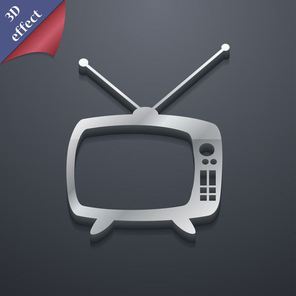 Simbolo icona modalità TV retrò. Stile 3D. Trendy, design moderno con spazio per il tuo testo Vector
 - Vettoriali, immagini
