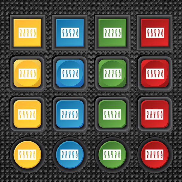 Consola Dj mezcla mangos y botones icono símbolo. Diseño moderno y moderno con espacio para su Vector de texto
 - Vector, Imagen