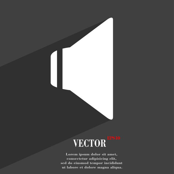 Simbolo icona volume altoparlante Design web moderno piatto con lunga ombra e spazio per il testo. Vettore
 - Vettoriali, immagini