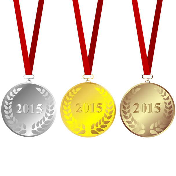 set van 2015 medailles - Vector, afbeelding