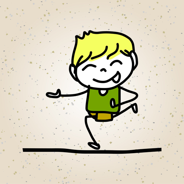 Handzeichnung abstrakte Karikatur glückliche Kinder - Vektor, Bild