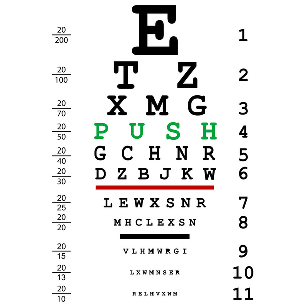 Ensayo ocular óptico
 - Vector, imagen