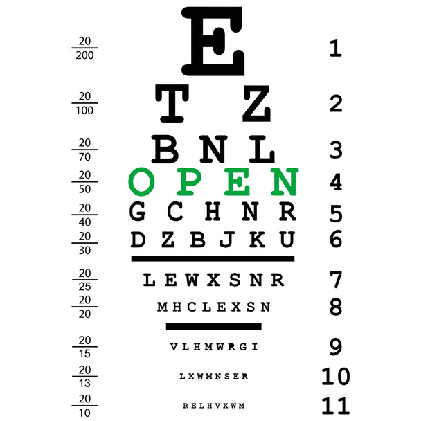 Δοκιμή οπτικής μάτι - Διάνυσμα, εικόνα