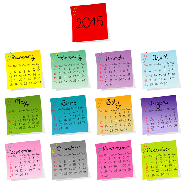 2015 roku kalendarzowego wykonane z blachy - Wektor, obraz