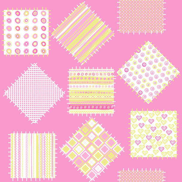 Blanket with pink patches - Вектор,изображение