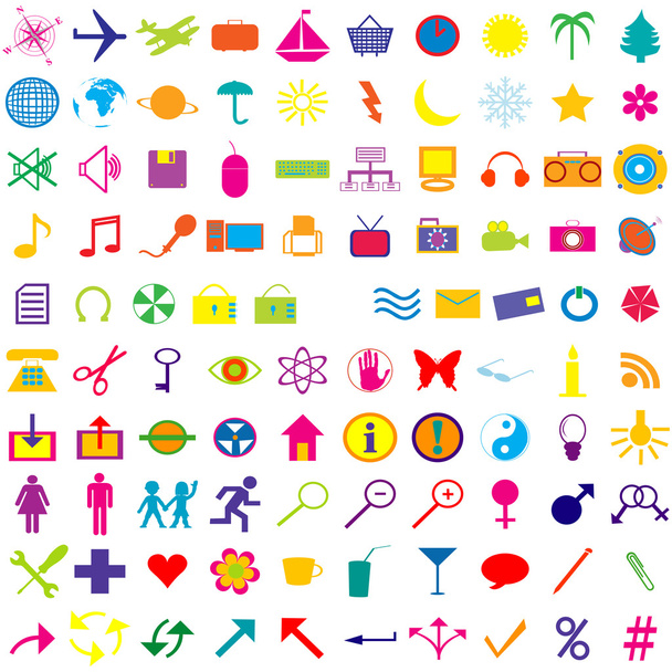 colored web icons - Vector, Image