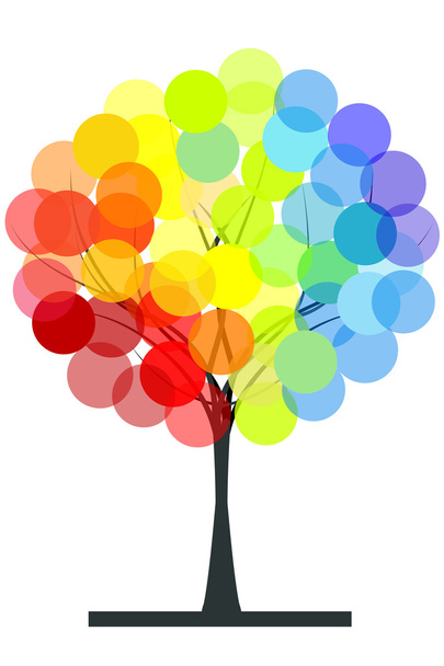 Rainbow tree - Vektor, kép