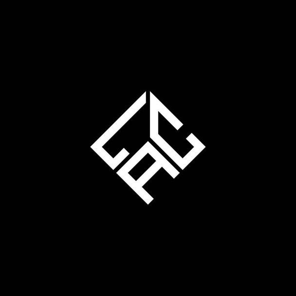 Дизайн логотипа LAC на чёрном фоне. Креативные инициалы LAC буквенно обозначают концепцию логотипа. Дизайн букв ЛАК. - Вектор,изображение