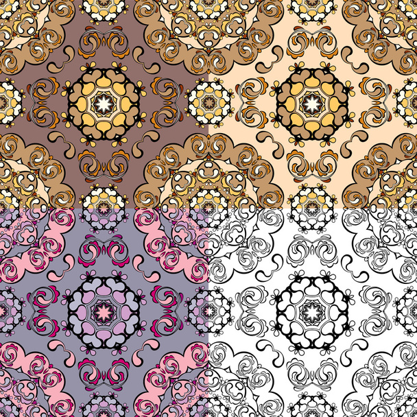 Set of squared backgrounds - ornamental seamless pattern. Design - Vector, Image