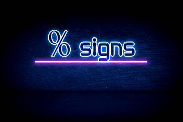 Sinais - placa de anúncio de néon azul - Foto, Imagem
