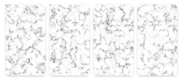 Fondo de textura de mármol blanco. Conjunto de cuatro fondos abstractos de piedra de granito de mármol. Ilustración vectorial - Vector, Imagen