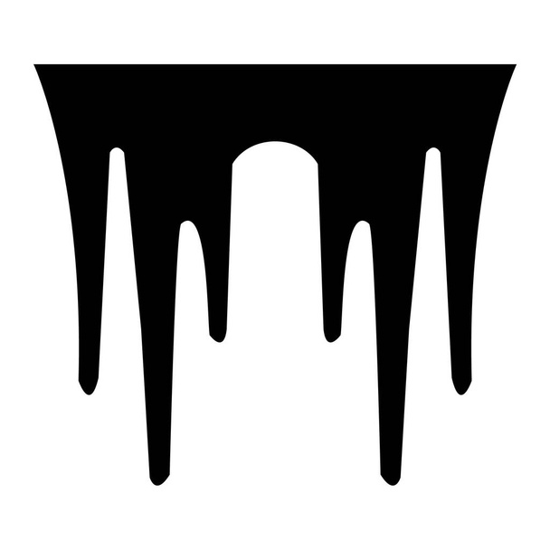 black paint dripping on a white background vector illustration - Vecteur, image