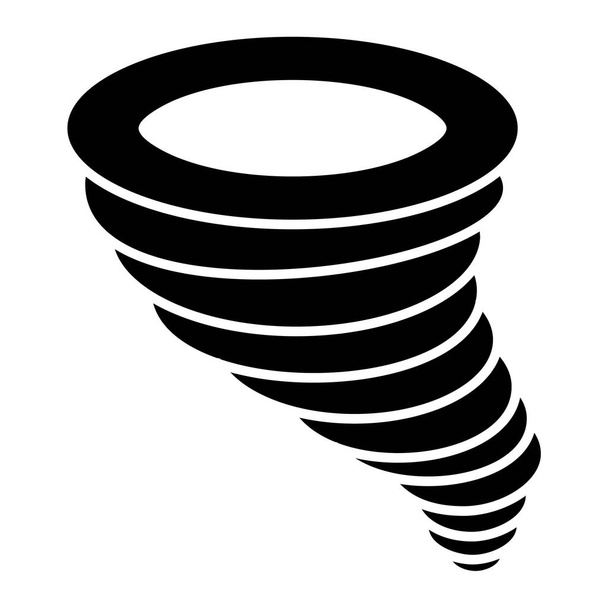 ícone Tornado em estilo preto isolado no fundo branco. Símbolo meteorológico ilustração vetorial
. - Vetor, Imagem