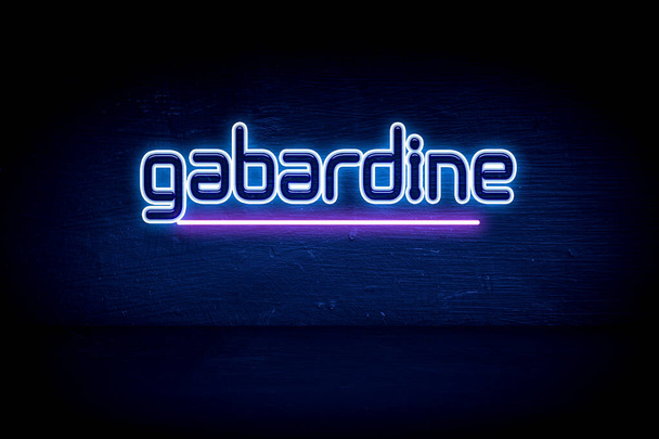 gabardyna - niebieski neon ogłoszenie tablicy - Zdjęcie, obraz