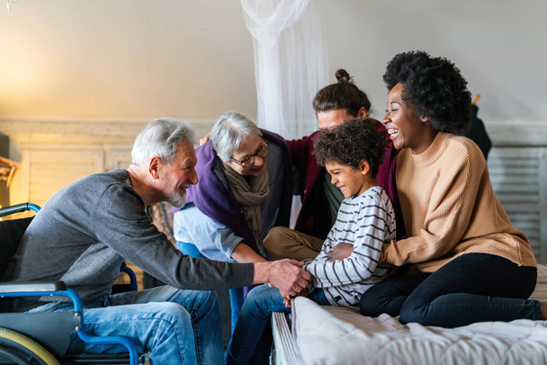 Portrait of multiethnic happy multi-generation family spending time together. People love concept - Foto, Bild