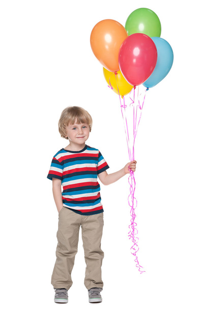 Χαριτωμένο μικρό αγόρι με μπαλόνια - Φωτογραφία, εικόνα