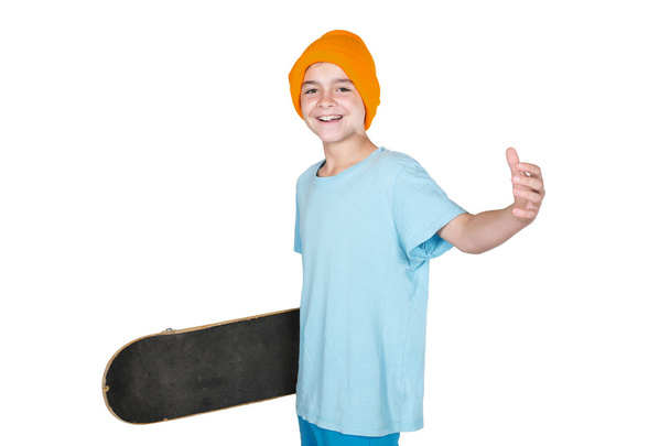 boy with a skateboard - 写真・画像