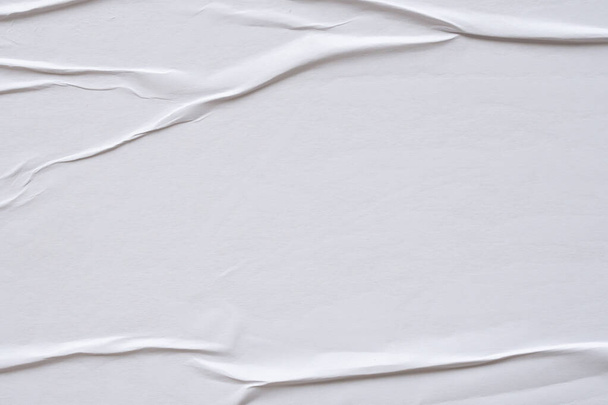 white crumpled and creased paper poster texture background - Фото, зображення