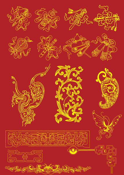 中国のベクトル図の要素 - ベクター画像