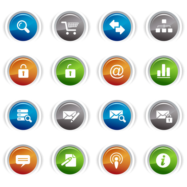 Botones brillantes - iconos web 01
 - Vector, Imagen