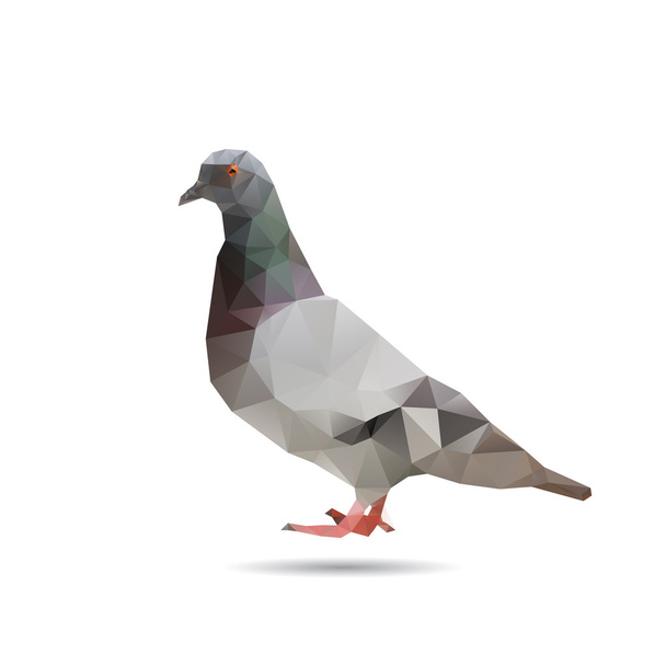 Illustration of abstract origami pigeon  - Vector, Image