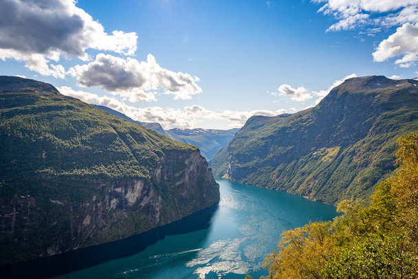 beautiful view of the mountains and the fjord - 写真・画像