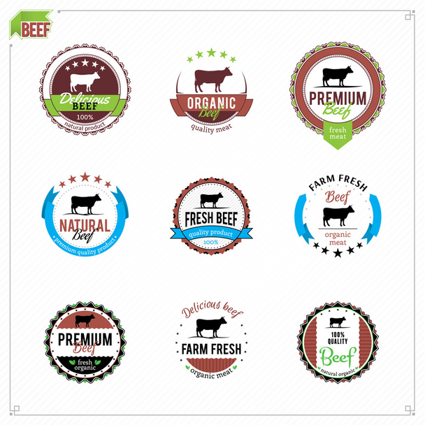 Vector Beef Labels - Vector, Image