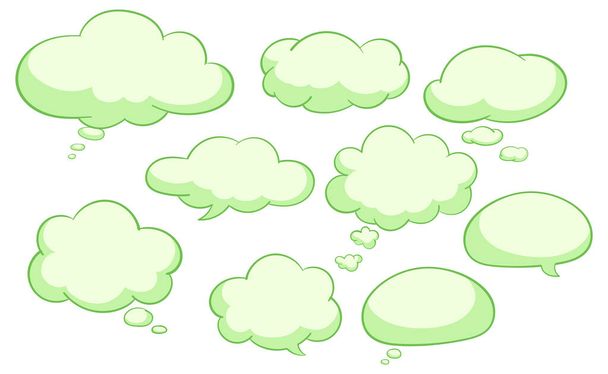 Plantillas de burbujas de voz sobre fondo blanco ilustración
 - Vector, Imagen