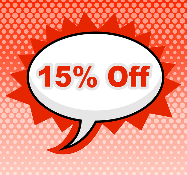 Fifteen Percent Off Represents Promotion Closeout And Promotional - Photo, Image