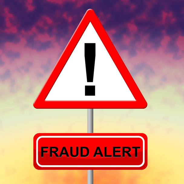 Alerta de fraude representa fraude fraudulenta e agitação
 - Foto, Imagem