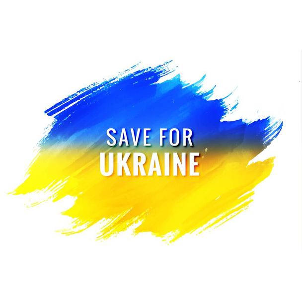 Tema de bandeira moderna salvar para ucraniano com design de pincelada - Vetor, Imagem