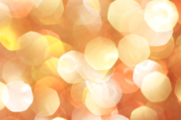 Gold, silver, red, white, orange abstract bokeh lights, defocused background Christmas background - Photo, image