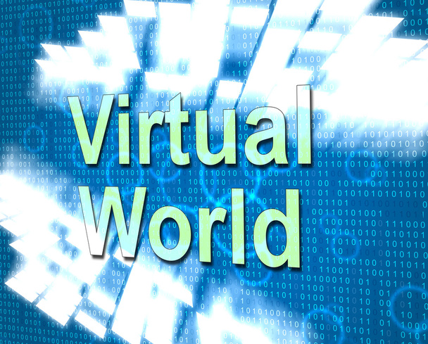 Virtuele wereld vertegenwoordigt Web Site en aarde - Foto, afbeelding