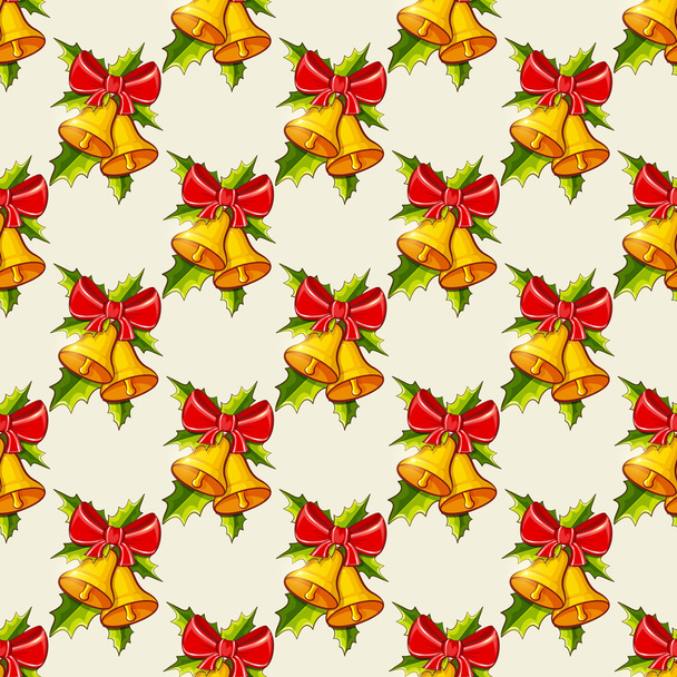 Christmas background with bells. Vector seamless pattern. - Vecteur, image
