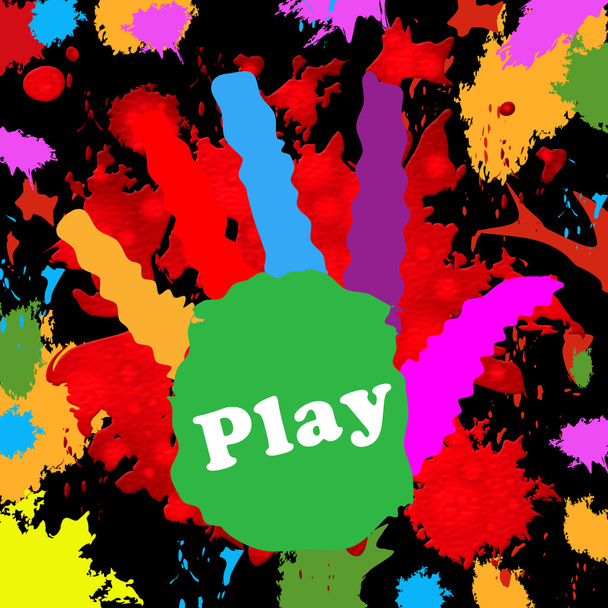 Spelen handafdruk vertegenwoordigt vrije tijd en kinderen - Foto, afbeelding