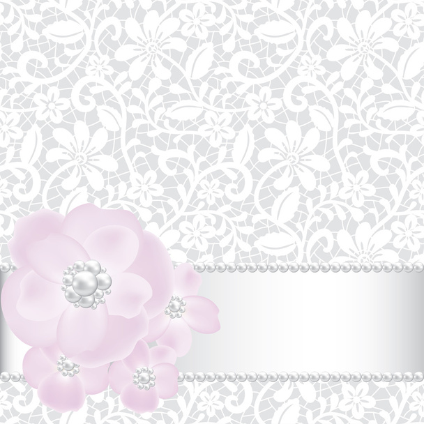 pearls and roses - Vector, Imagen