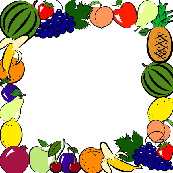 Fruits frame - Vector, Imagen
