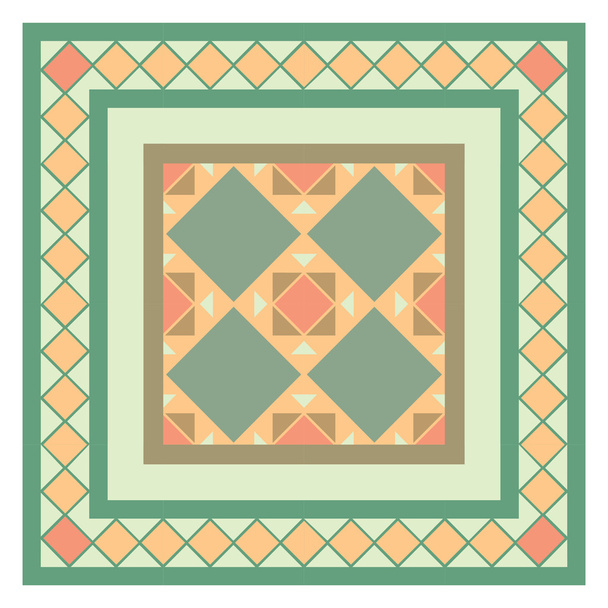 Patrón de mosaico colorido, bloques de azulejos con marco
 - Vector, Imagen