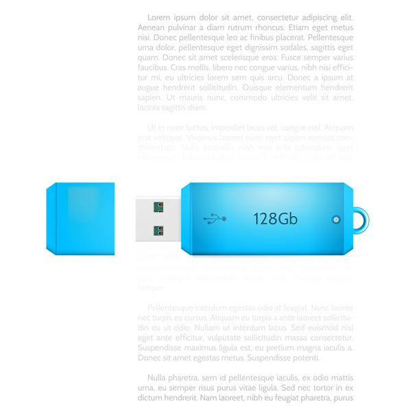 Vector illustration of blue USB flash drive - ベクター画像