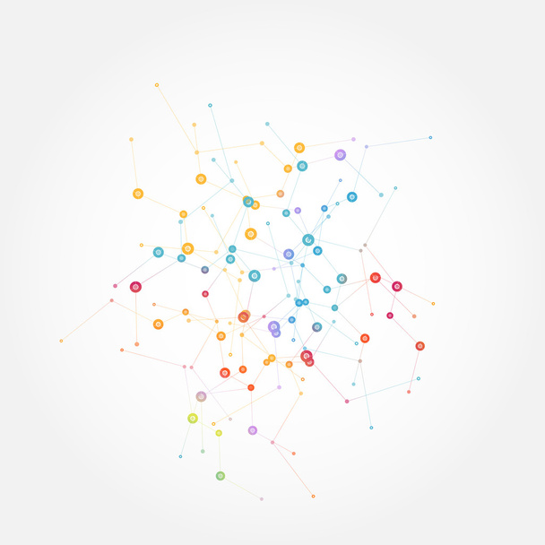 διάνυσμα χρώμα δίκτυο σύνδεση και dna άτομο - Διάνυσμα, εικόνα