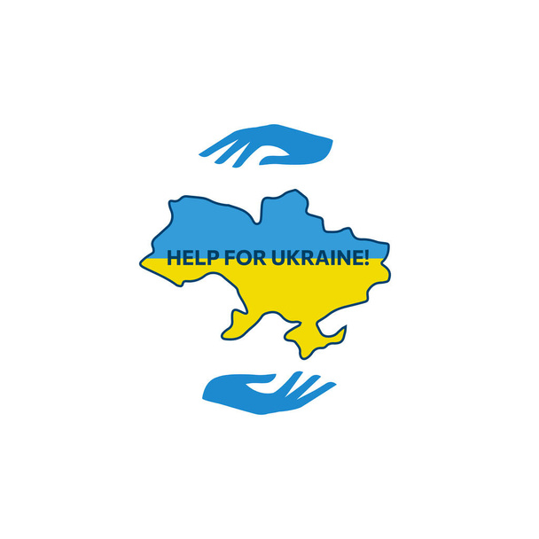 Ayuda Ucrania vector ilustración fondo  - Vector, Imagen