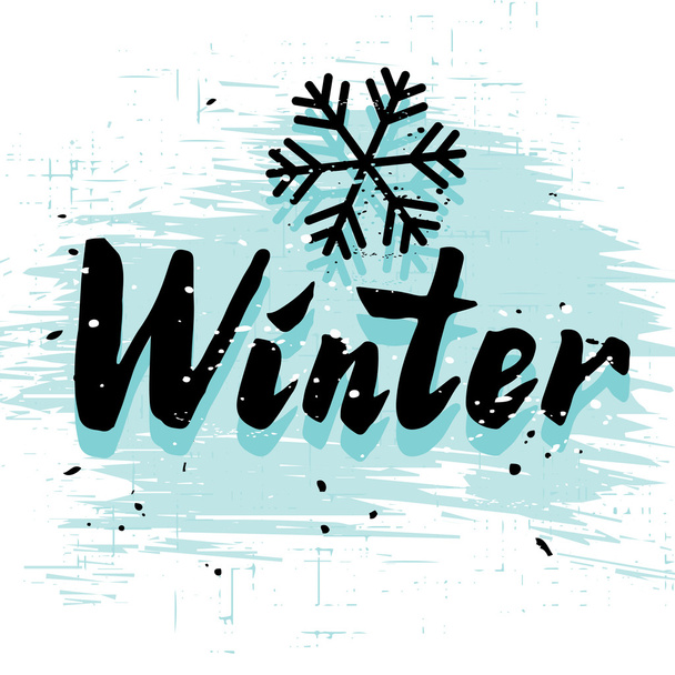 Winter kalligrafie woord - Vector, afbeelding