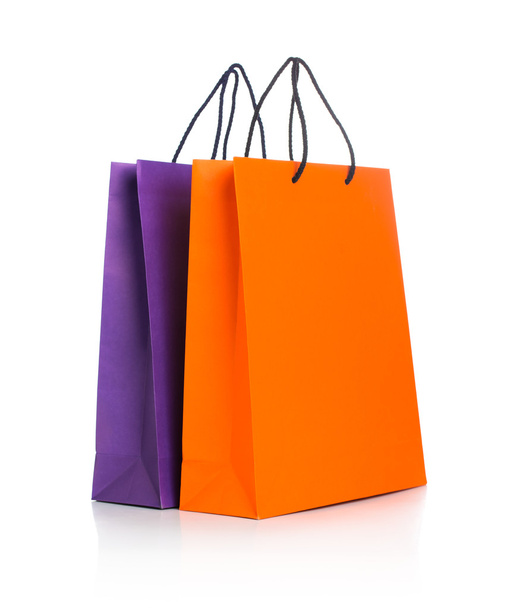 iki alışveriş torbaları ile ilgili beyaz kağıt - Fotoğraf, Görsel
