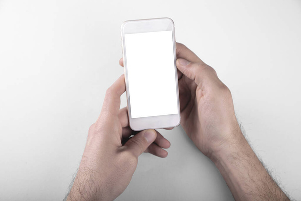 Modélisation d'écran blanc vierge de téléphone portable - Photo, image