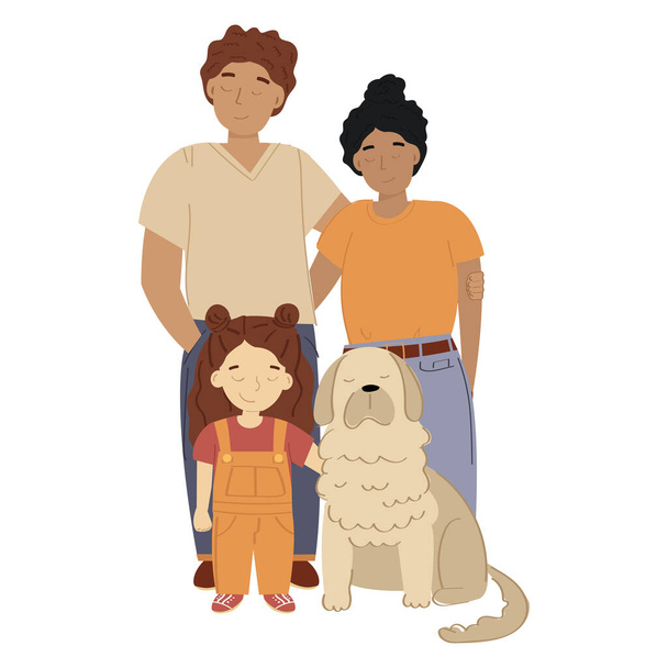 Нейтралізація щасливої сім'ї з собакою
 - Вектор, зображення