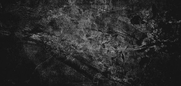 Pared llena de arañazos, pared oscura de miedo, textura de cemento grueso para el fondo - Foto, Imagen